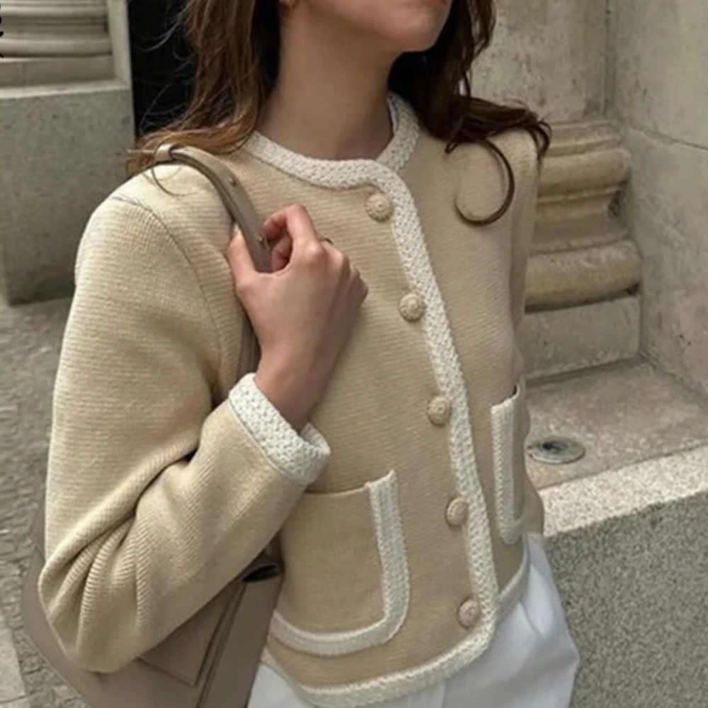 Slim O-neck Single Breasted Pockets Warm Coats Female 2024 - Picture 2 of 6